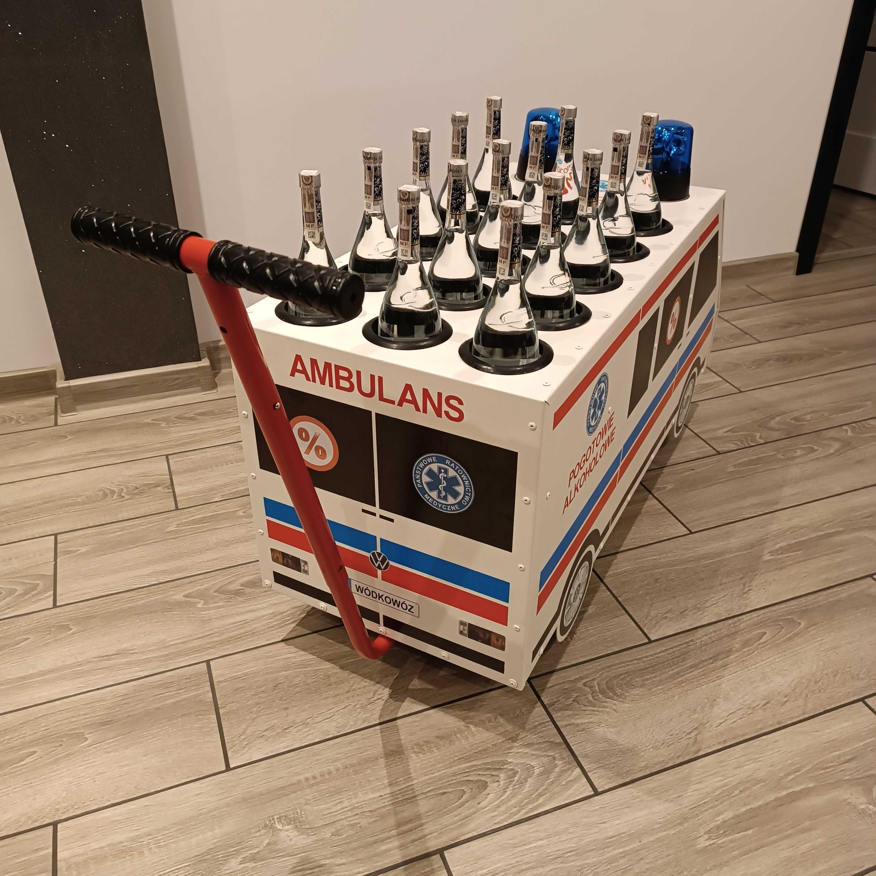 Pogotowie alkoholowe WÓDKOWÓZ wózek na wódkę wesele imprezy Ambulans