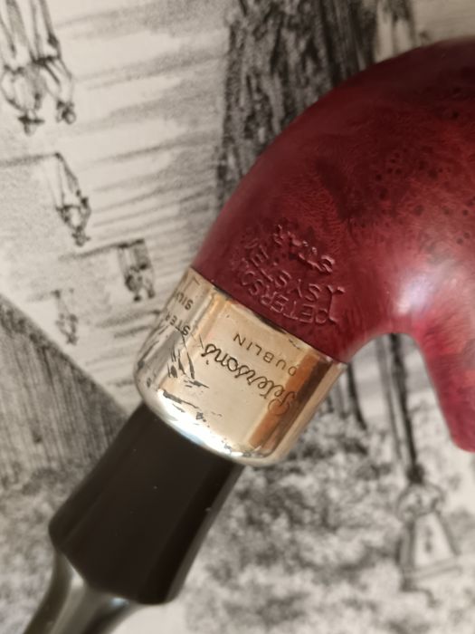 Cachimbo Petersons K&P argola em prata