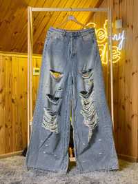 Джинси Vetements Destroyed Baggy Jeans Female Light Blue.