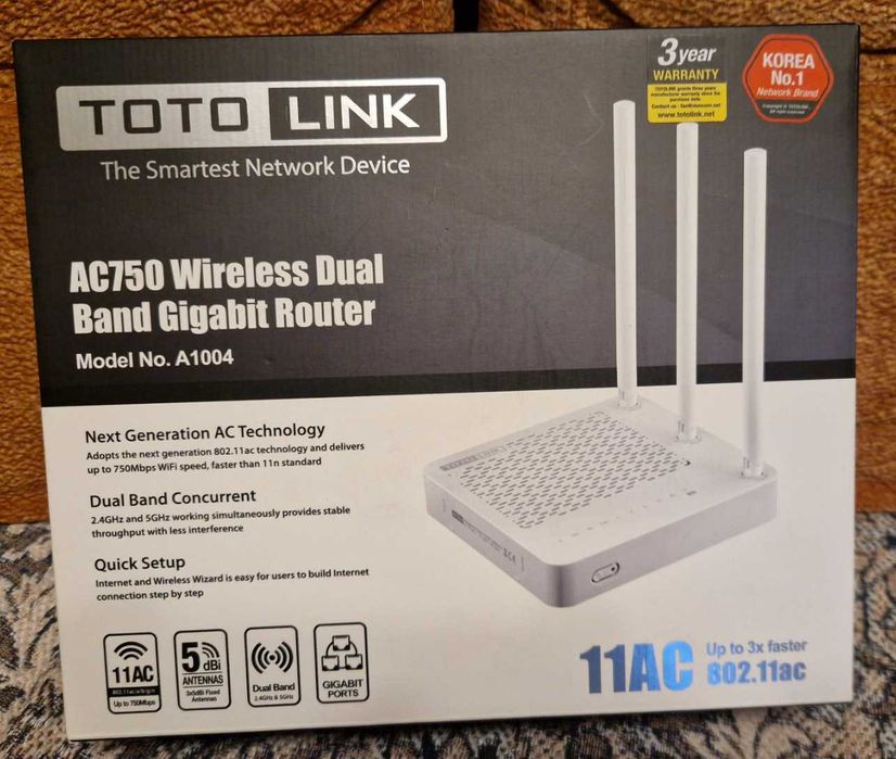 Роутер TOTO LINK  A1004 11AC 1GB гигабитный в идеальном состоянии