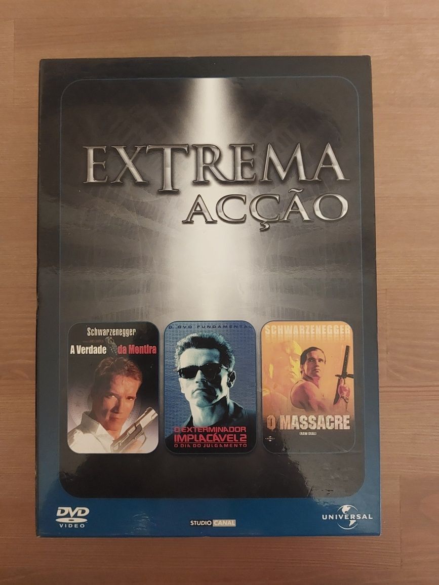 DVD PACK Extrema Ação (3 Filmes/4 Discos) Schwarzenegger (Como Novos)