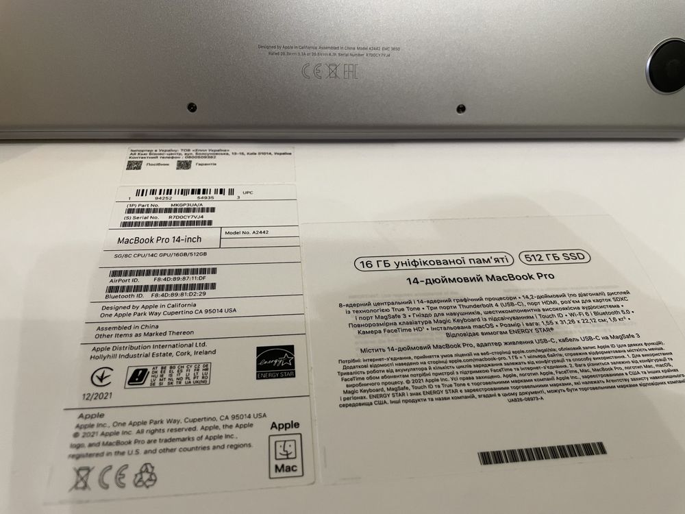 MacBook M1 Pro 14 16/512. A2442. Хорошее состояние. Официальный. 146ц.