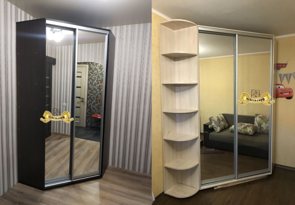 Угловой шкаф-купе различного размера и наполнения в Днепре по Акции