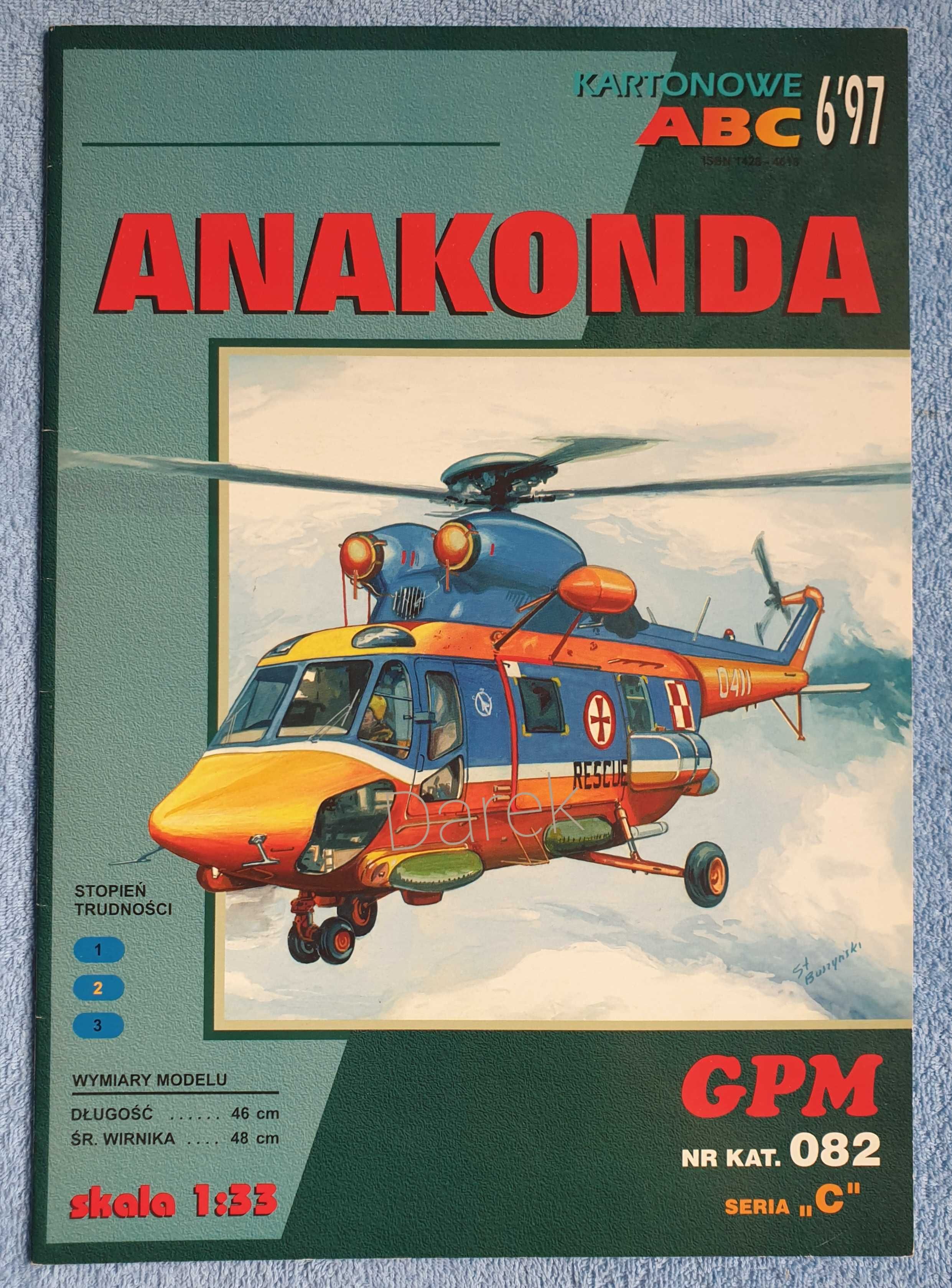 ANAKONDA GPM 082 model Kartonowe ABC 6/97 śmigłowiec
