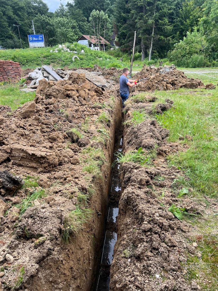 Minikoparka z operatorem WLZ, PGE, odwodnienia Jasło Krosno Gorlice