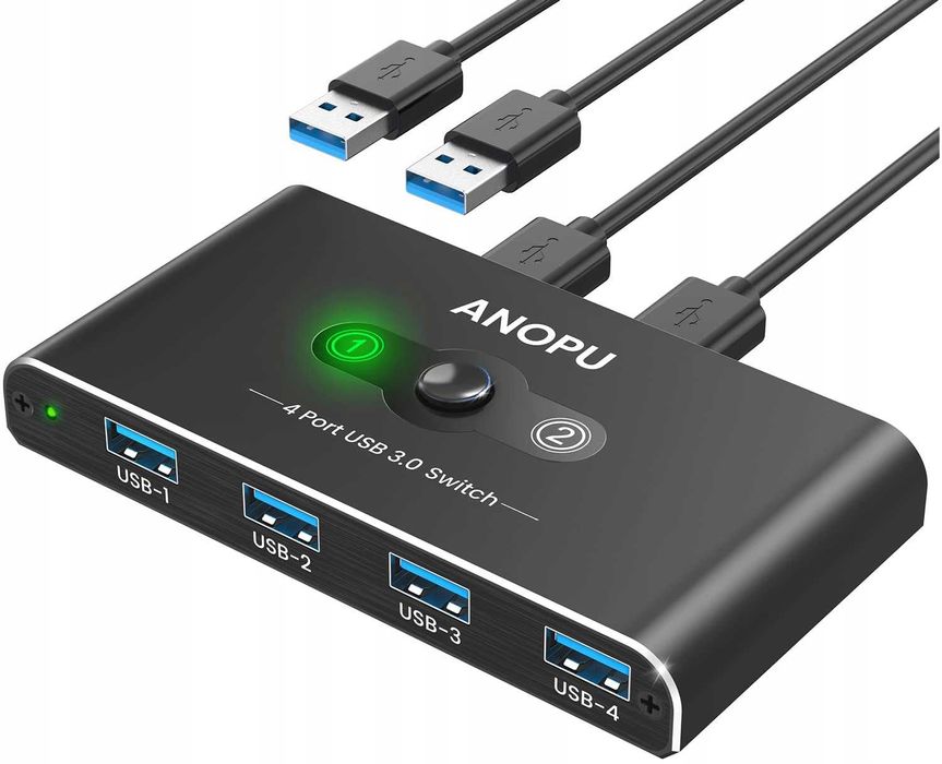 Przełącznik USB 3.0 aluminiowy kvm anopu przełącznik switch
