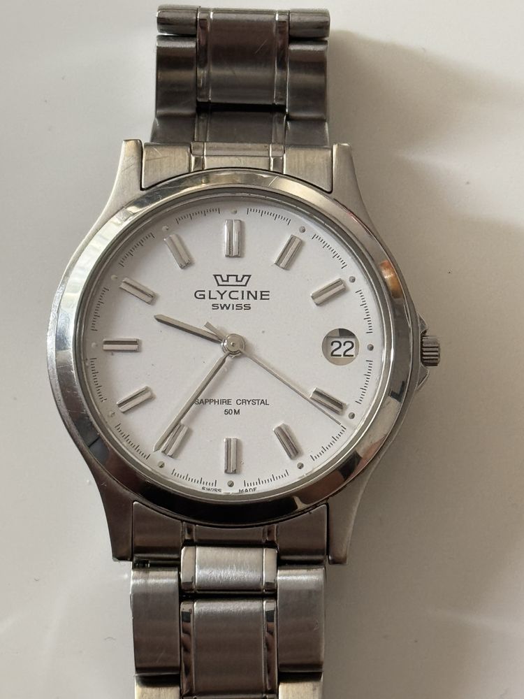 Zegarek meski Glicyne, srednica 36mm, szklo szafirowe, idealny stan