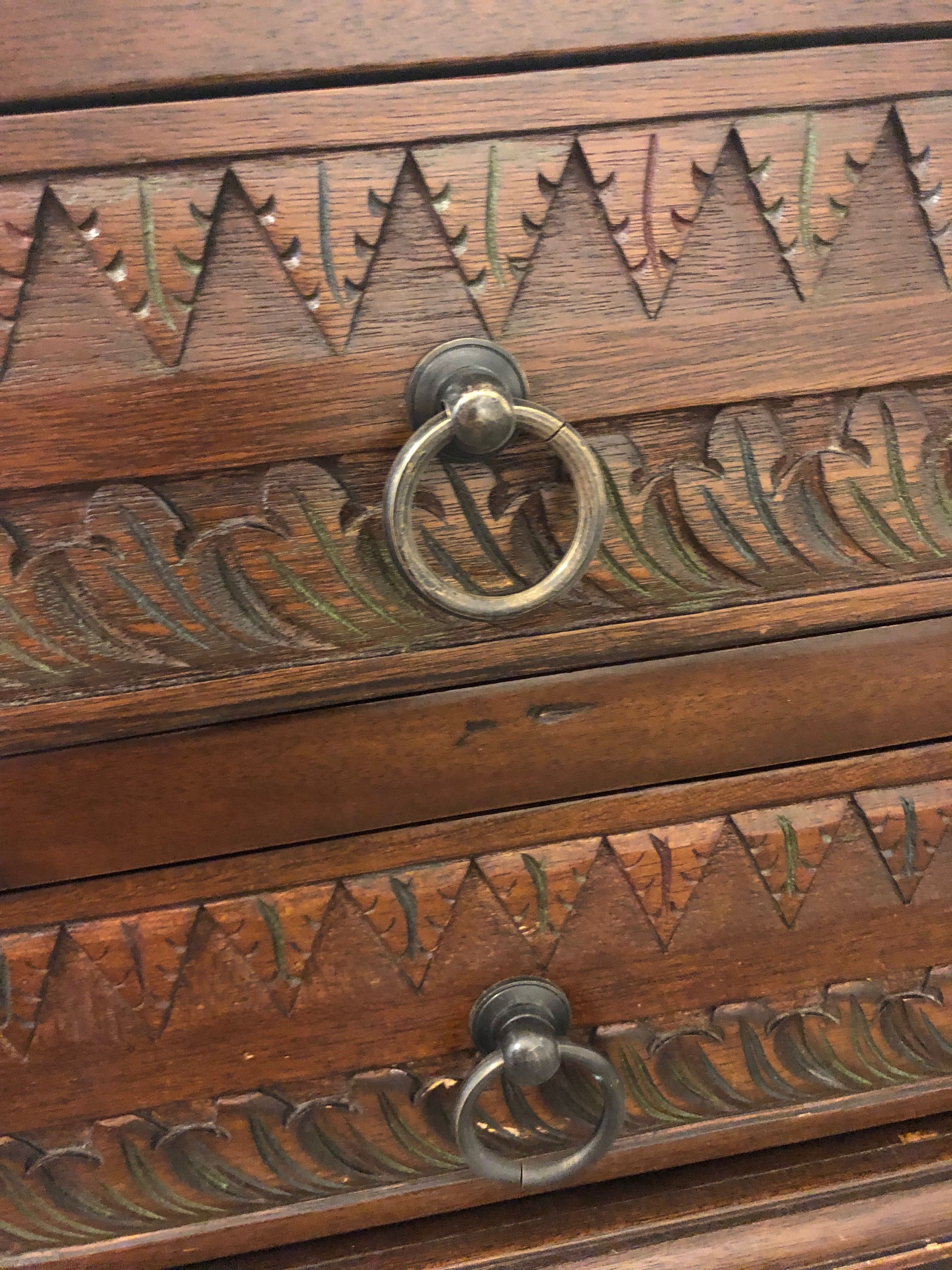 Ława kolonialna z palisandru z wysuwanymi szufladami