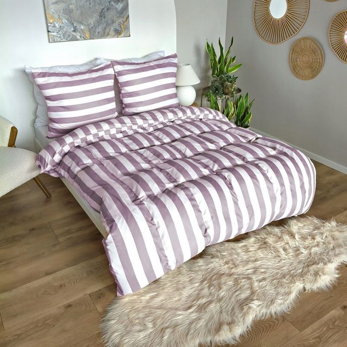 Pościel 220x200 Mikrofibra poszewki 70x80 Komplet Eusebia Home W Pasy
