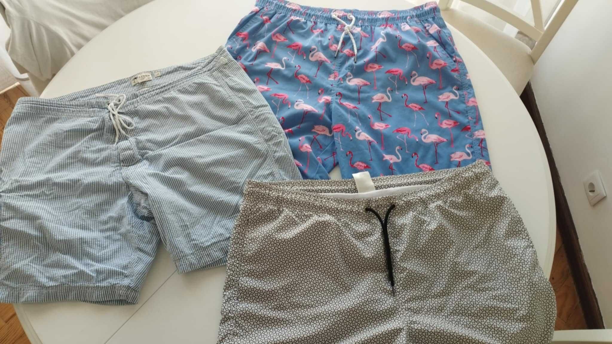3 Calções de Banho (J.Crew, H&M, Gailang) - Tamanho L/XL