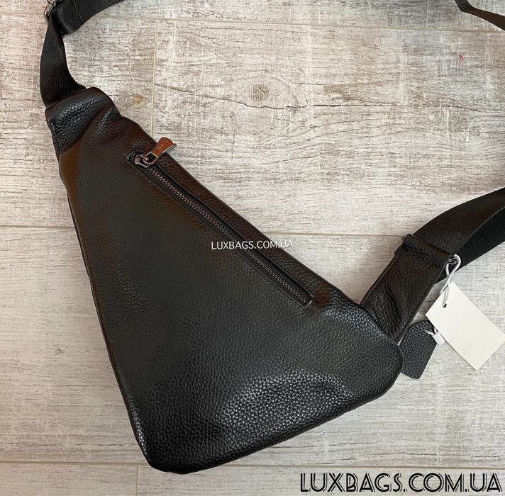 Мужская кожаная нагрудная сумка слинг Armani кобура Армани