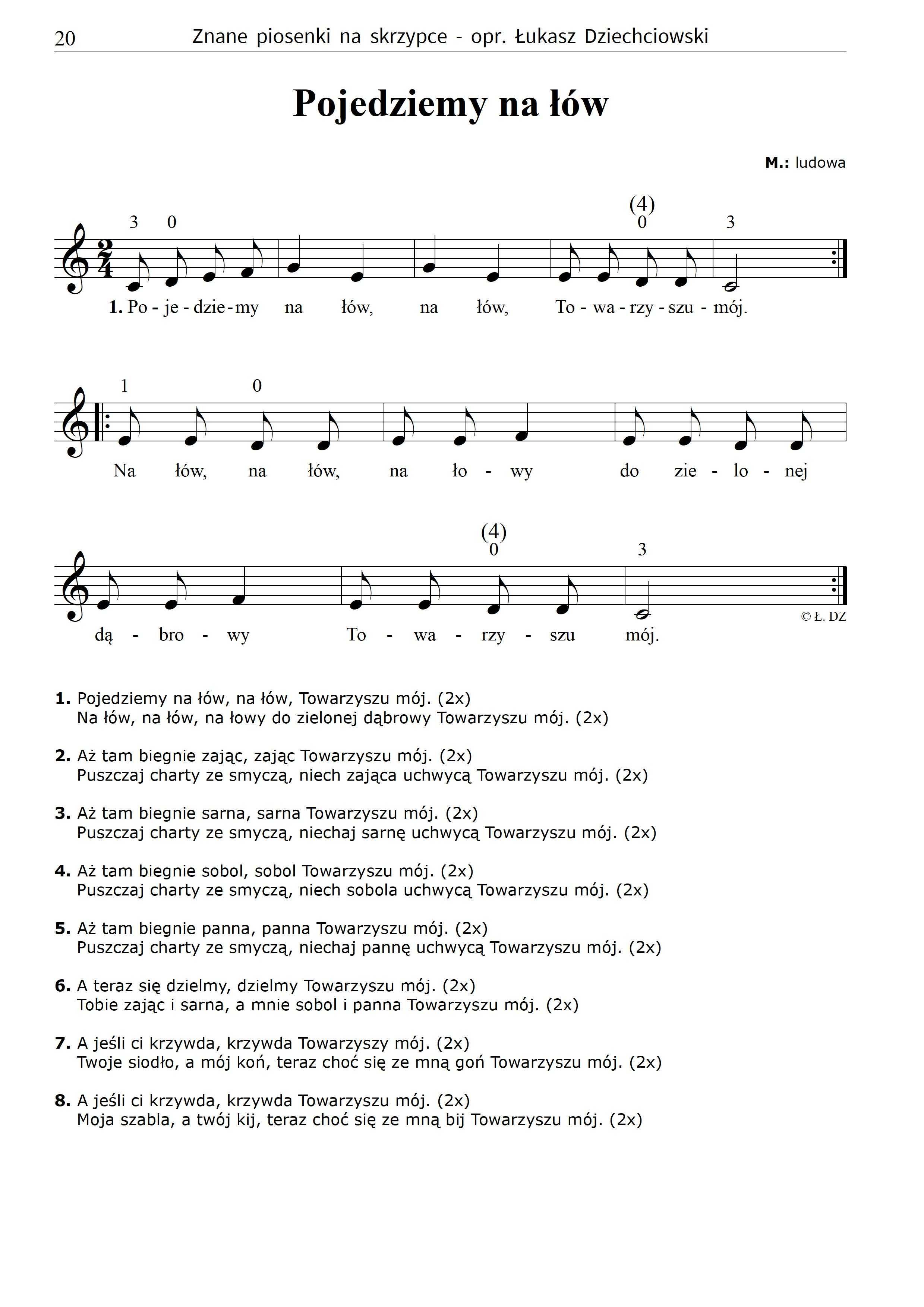 Piosenki na skrzypce - nuty 31 piosenek, słowa, mp3, nowe, łatwe