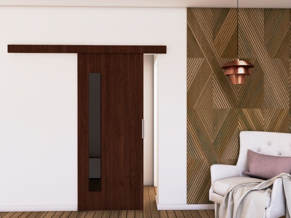 Drzwi przesuwne G80 86x205cm Wenge, nowe komplet przesuwane