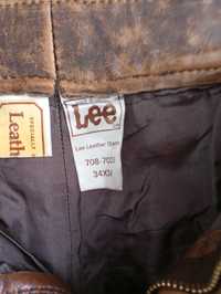 Spodnie  na motor z bardzo miękkiej  skóry  firmowe Lee