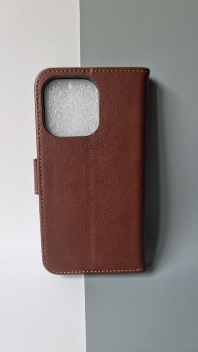 ETUI do IPhone 14 Pro SAUNPOT z klapka EKO skórą case portfel