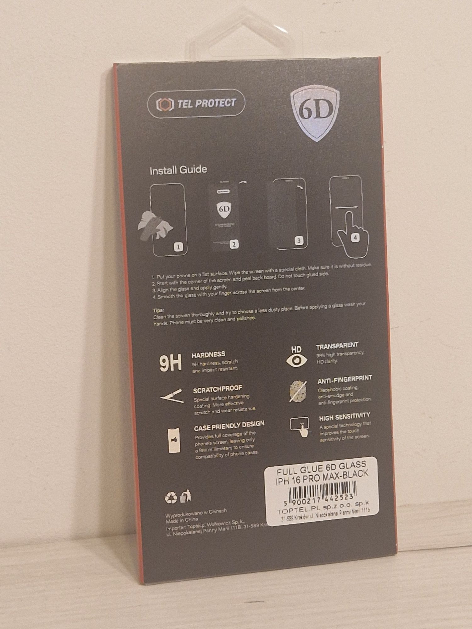 Hartowane szkło Full Glue 6D do IPHONE 16 PRO MAX