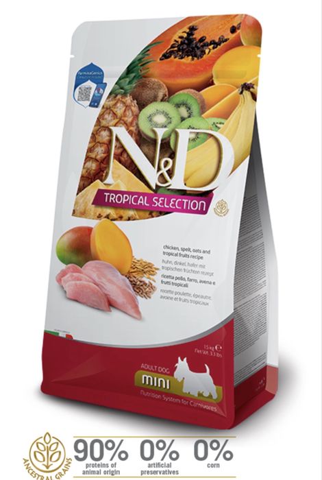 2кгКорм для собак малих порід Farmina Tropical низькозерновий з куркою