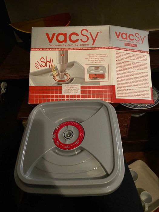 tuperware de vacuo de vidro