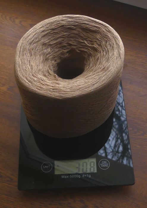 włóczka bawełna 4 nitki, kolor jasnobrązowy - ok. 300 g!