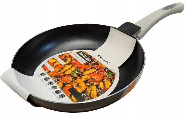 PATELNIA Z POWŁOKĄ NON-STICK (nieprzywierającą) 24cm Szara. SMUKEE