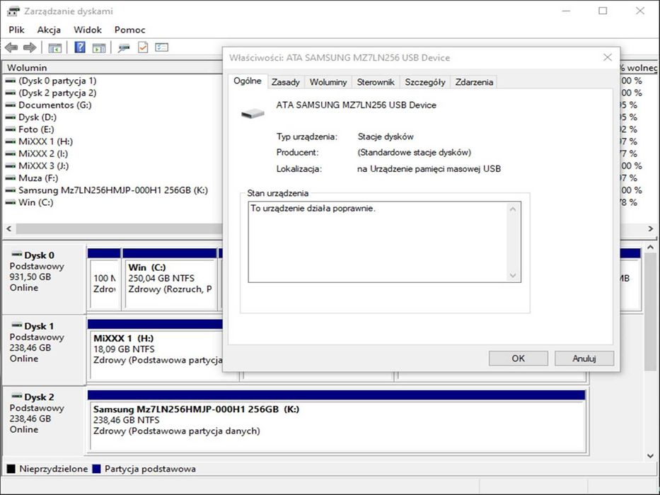 SSD 256GB Samsung Pm871A