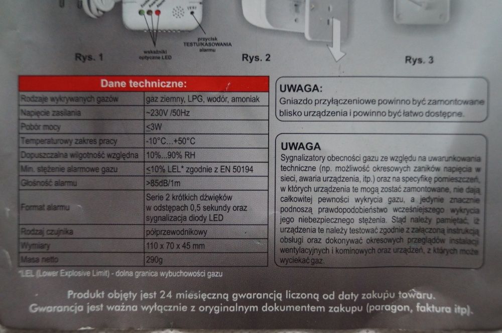 Sygnalizator GAZU /220V - 50 Hz/