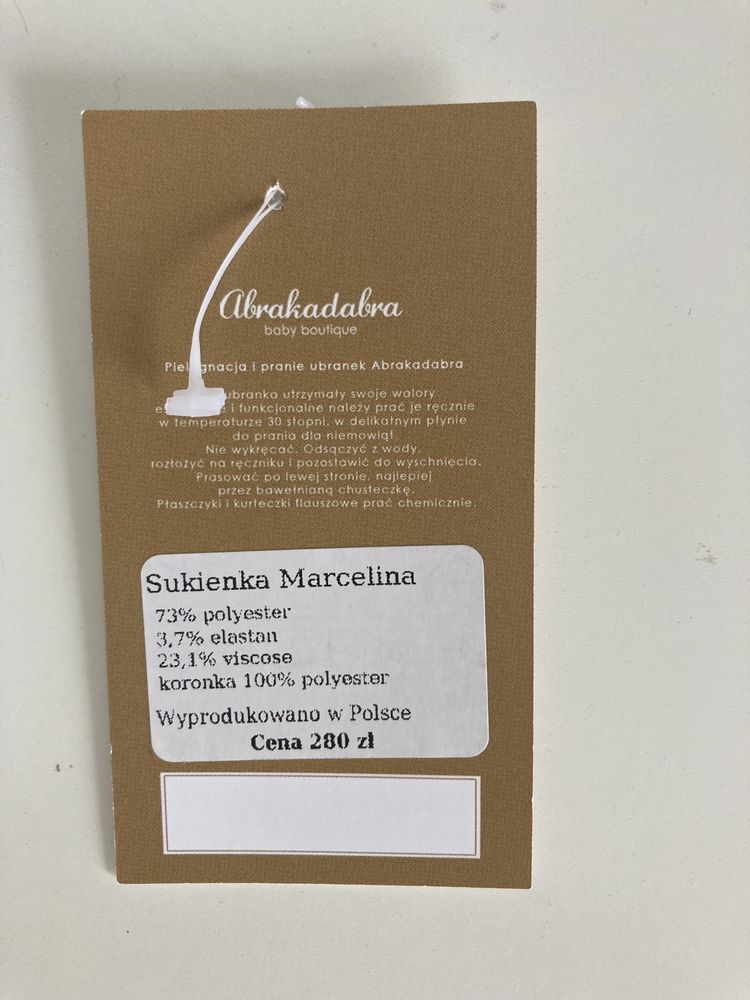 Sukienka Abrakadabra Marcelina 74 chrzest/chrzciny,wesele