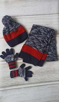 Zestaw zimowy dla chłopca: Czapka, szalik i rękawiczki 4-6 lat
