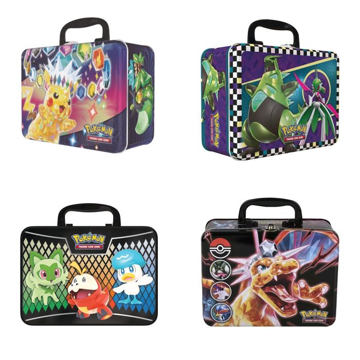 Caixa metalica + Cartas Pokémon TCG + Moeda (seladas)