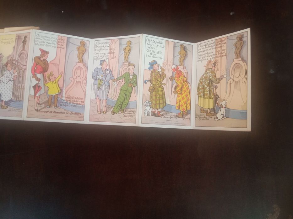 Postais cómicos coloridos 1954