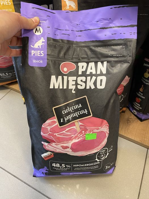 Pan mięsko dla seniora sucha karma dla psa 3kg cielęcina z jagnięciną