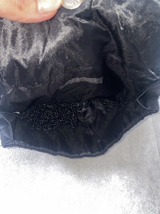 Bolsa de Festa Preta Vintage com Lantejoulas e Missangas