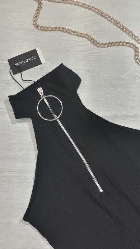 Базове боді в рубчик/боді з блискавкою-кільце Select! uk-12/M-L