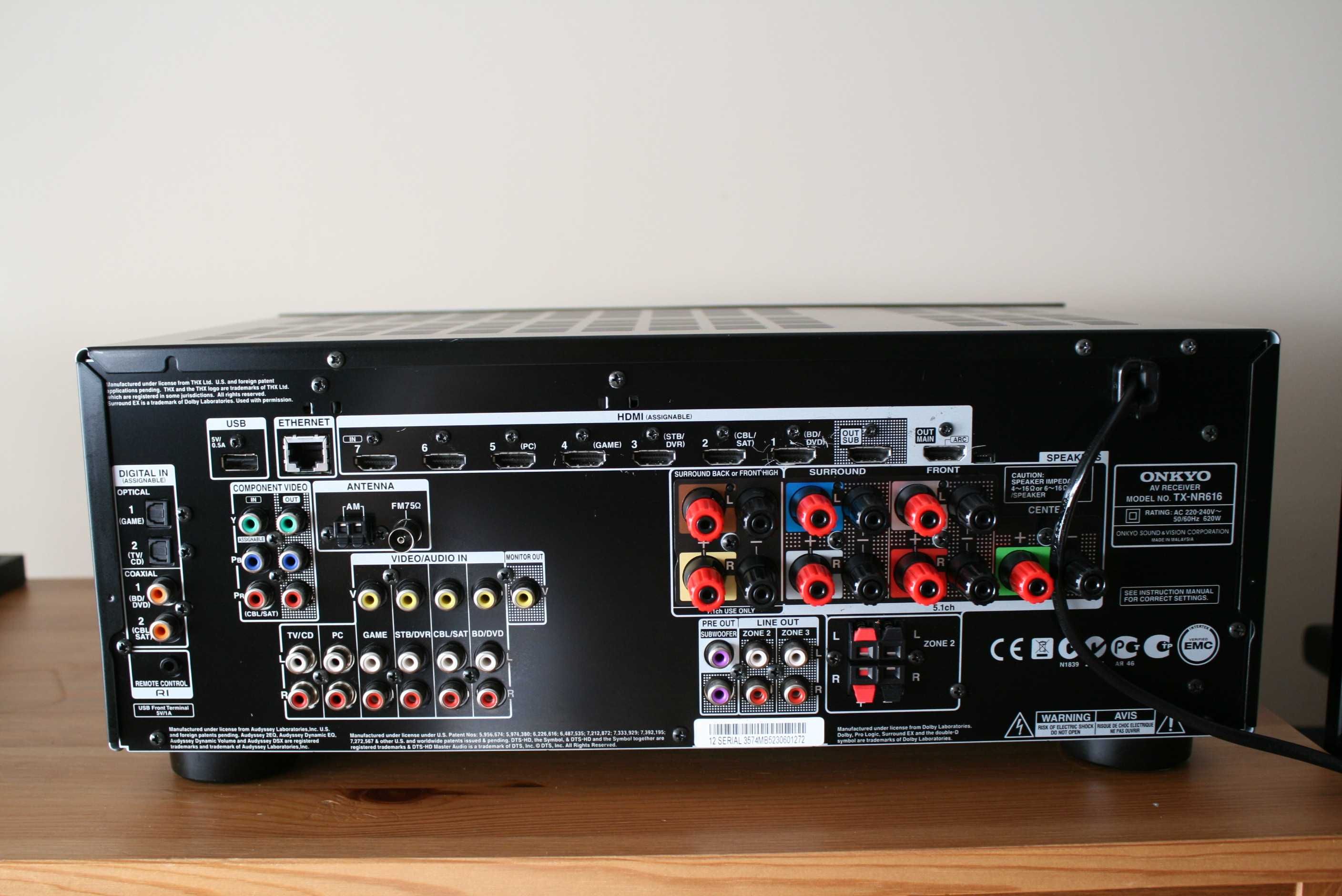 Mocny Amplituner Onkyo Tx NR 616  USB  wzmacniacz 165 watt kino domowe
