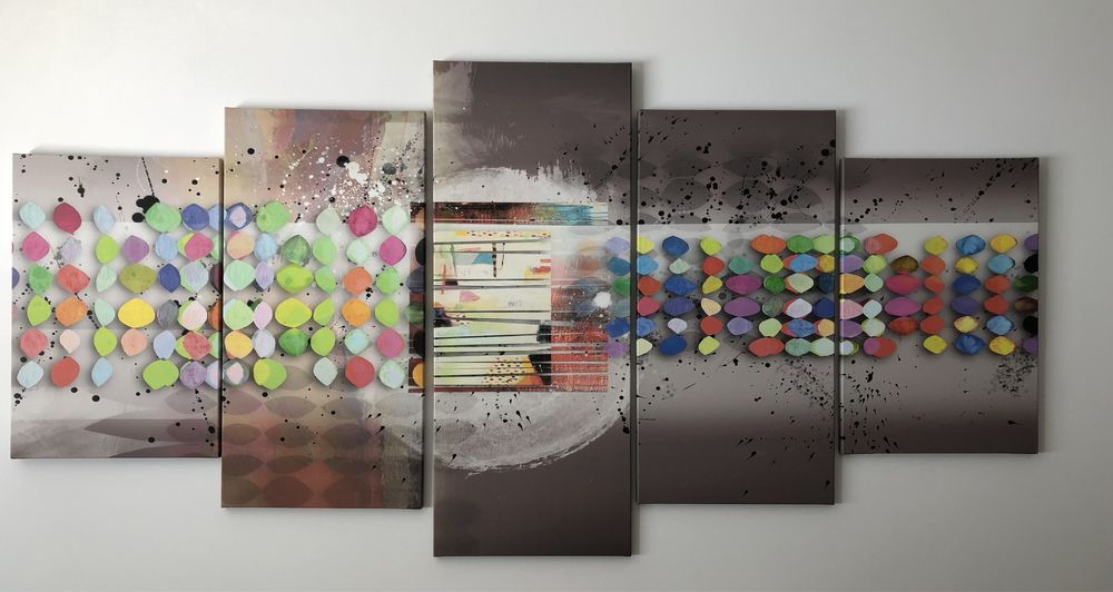 Quadro 5 peças - Pintura em tela