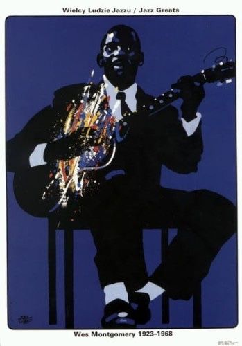 Plakat Jazz Greats Waldemar Świerzy Polska Szkoła Plakatu L. Armstrong