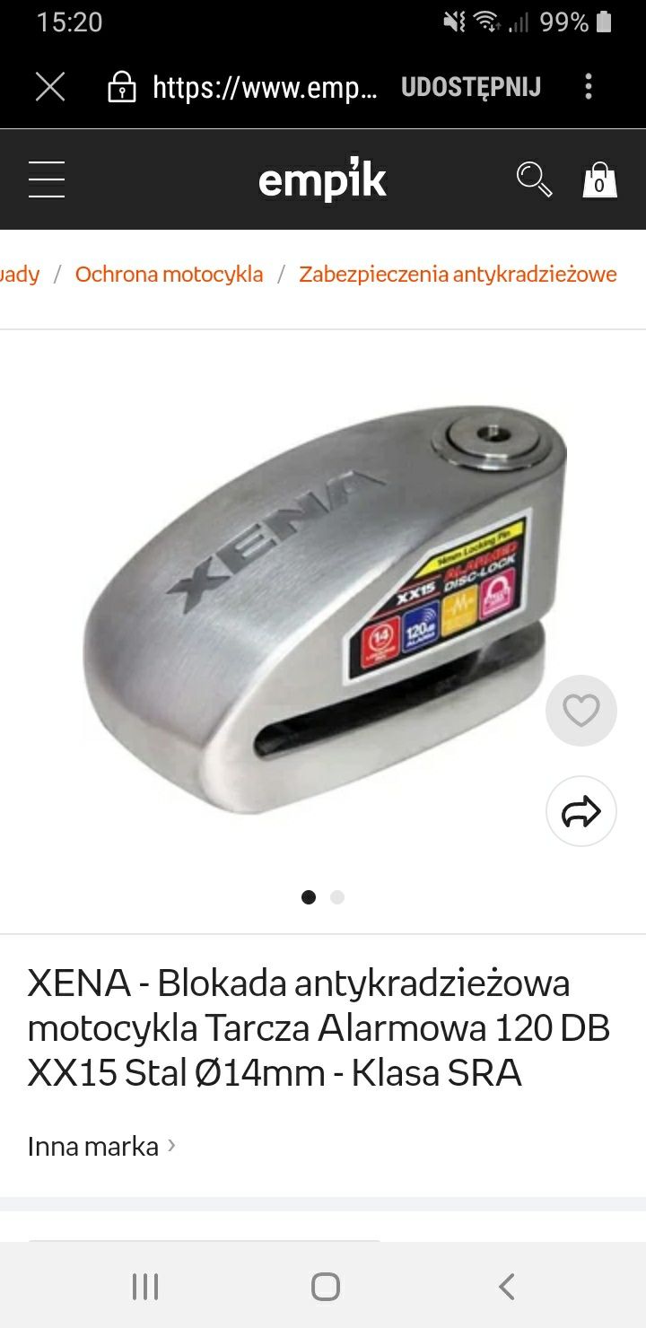 Blokada atykradzieżowa do motocykli
