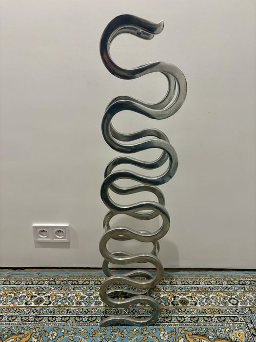 Designerski aluminiowy Stojak Rzeźba na wino butelki Eichholtz Unikat