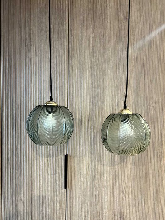 Lampa wisząca szklana zielona Green Bloominville 2 sztuki