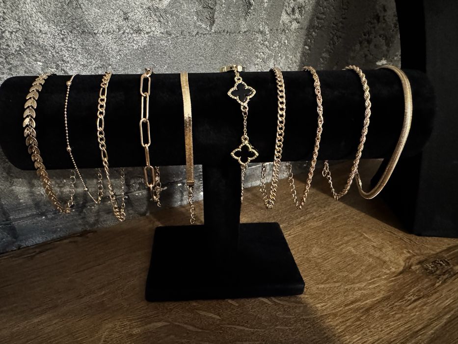 Złote Bransoletki *Stal Szlachetna* Pozłacane *Różne Wzory* Na Prezent