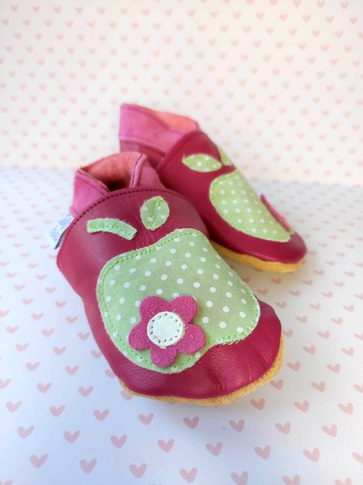 Buciki dziecięce buty z naturalnej skóry papcie handmade nowe