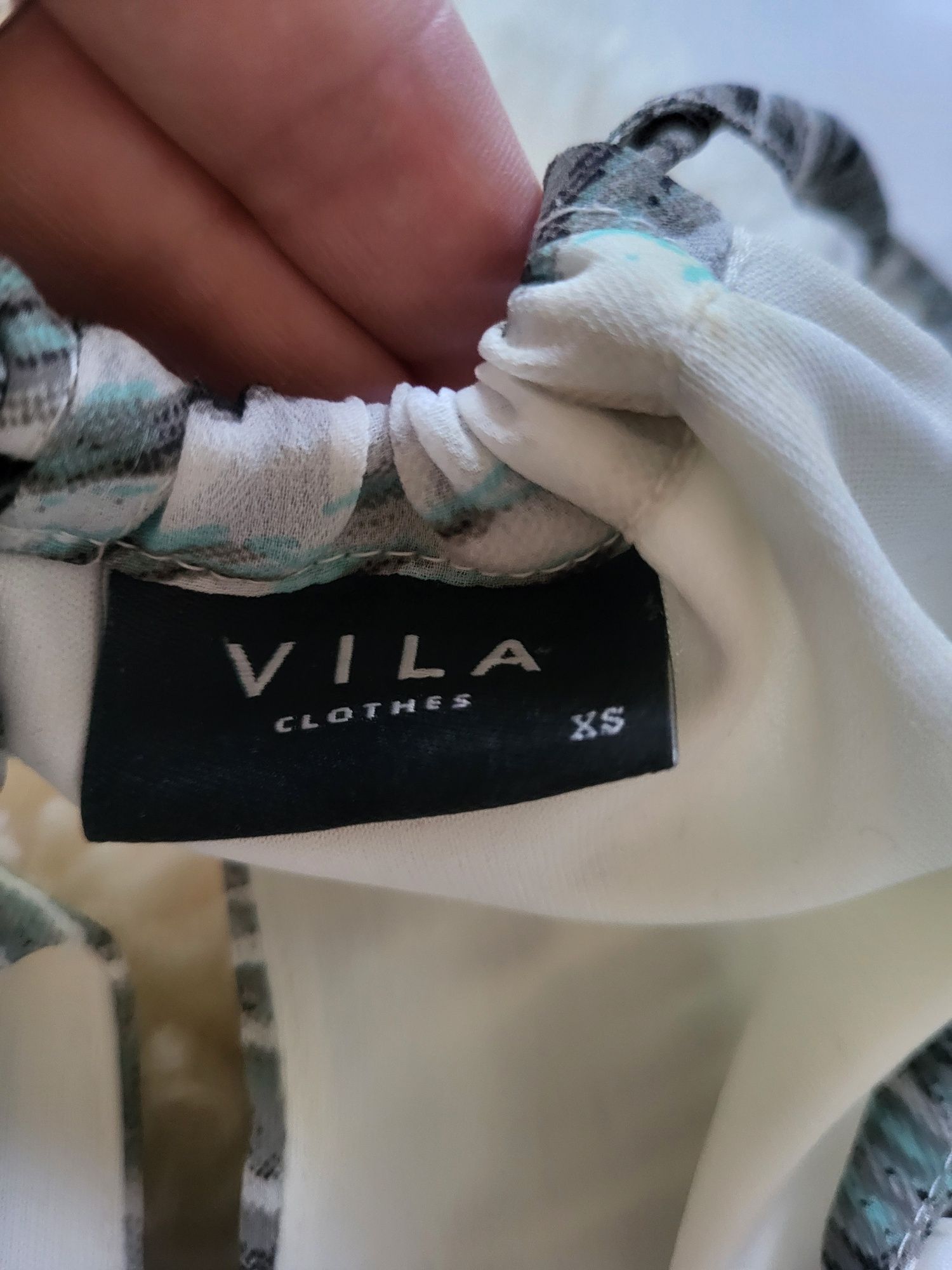 Vila Clothes XS Maxi Dluga Sukienka Mgielka Zwiewna Viral