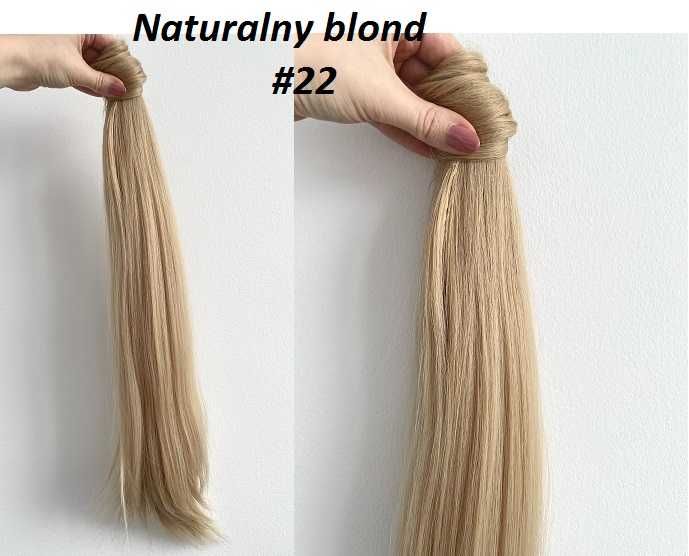 Doczepiany KUCYK kitka 60cm jak Naturalne treska MATOWE ! Blondy