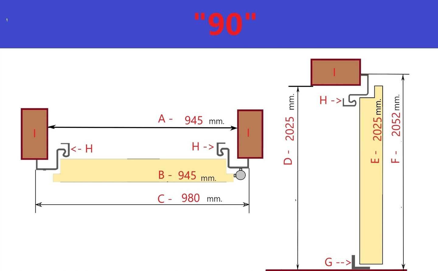 Drzwi zewnętrzne techniczne UR1 z szybą 3 kol. 80/90 L LUB P