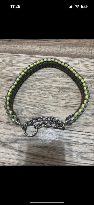 Obroża dla psa zielono szara