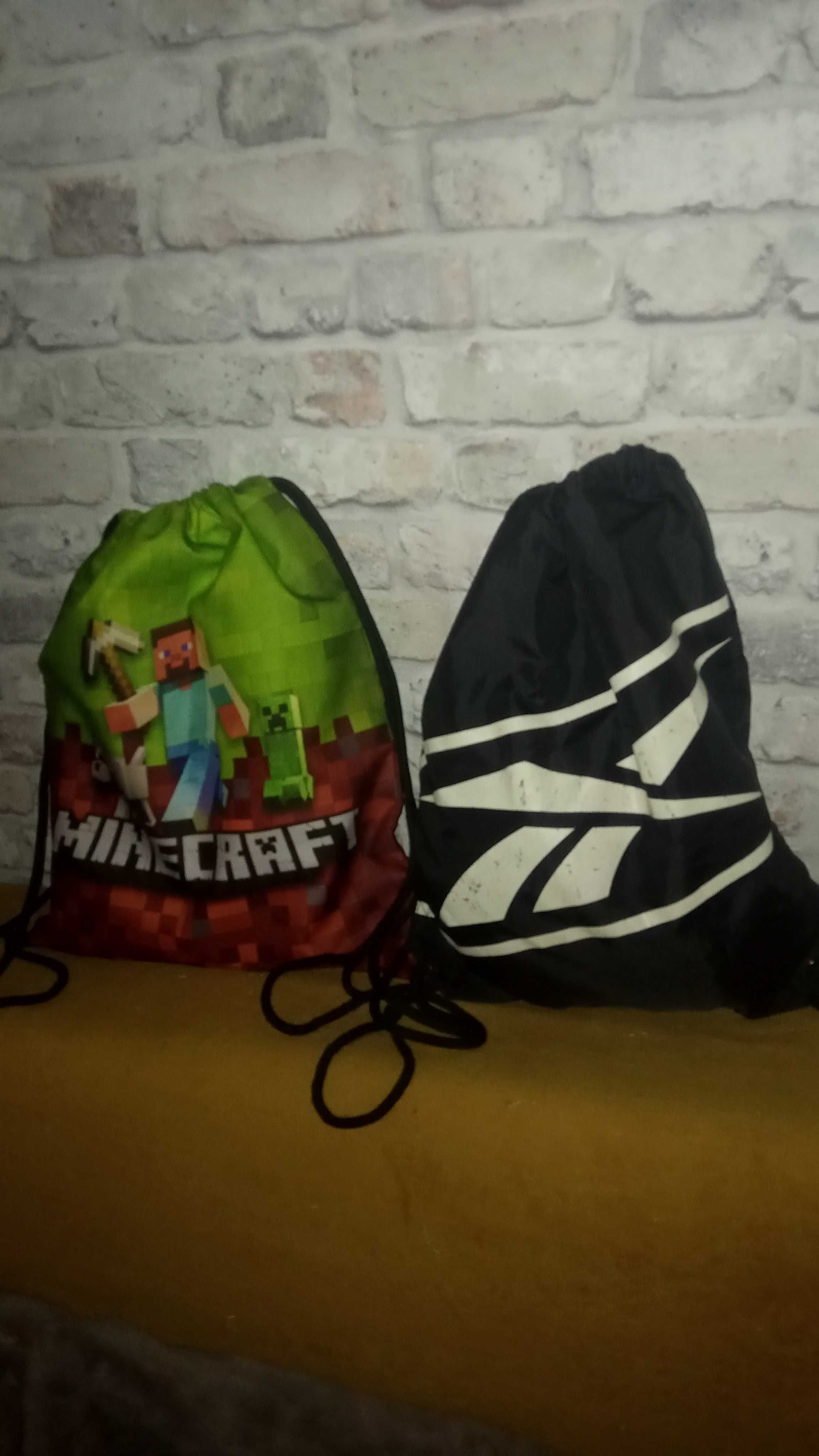 Reebok plecak,worek + nowy Minecraft