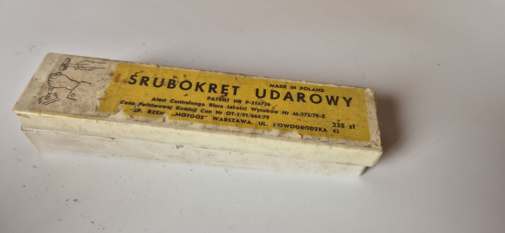 Stary śrubokręt udarowy z akcesoriami starocia PRL (18