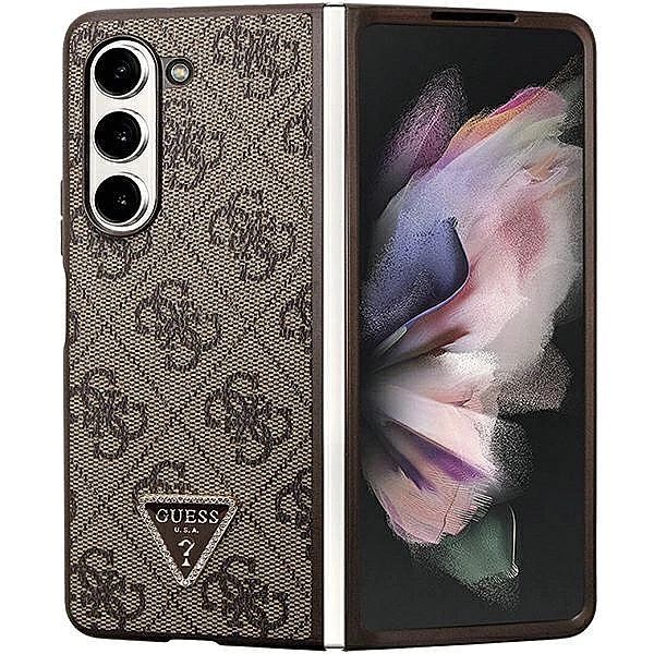 Etui Guess Leather 4G Triangle Strass na Samsung Galaxy Z Fold 5 - brą