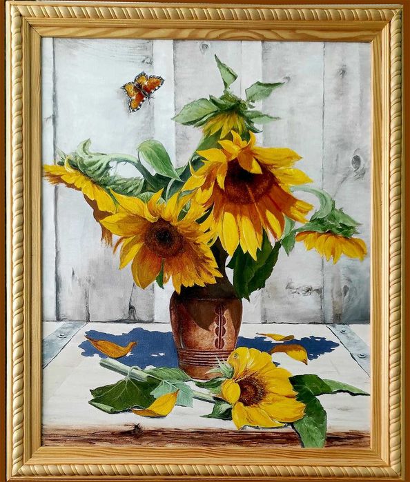 Картина натюрморт подсолнухи
