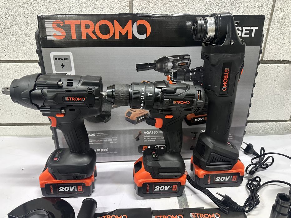 Акумуляторний набір Stromo 3в1 Set 180 болгарка гайковерт шуруповерт